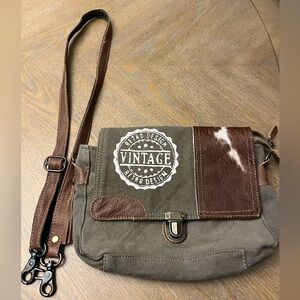 Brown and Tan retro style purse